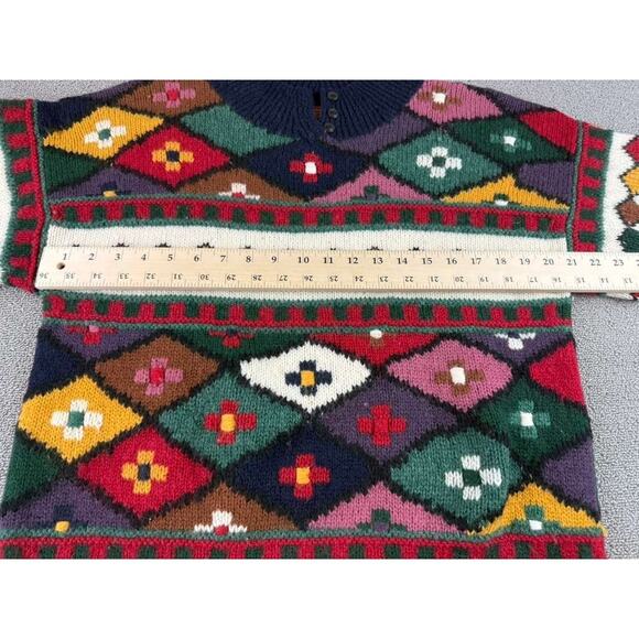 Vintage Graham And Gunn Sweater 1S Multi Color 100% Wool Hand Framed Hong Kong - Picture 7 of 9